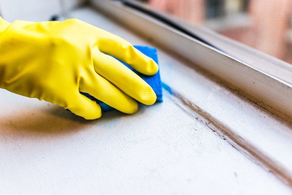 cleaning window sills